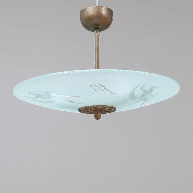 TAKLAMPA, glas, 1940-tal.