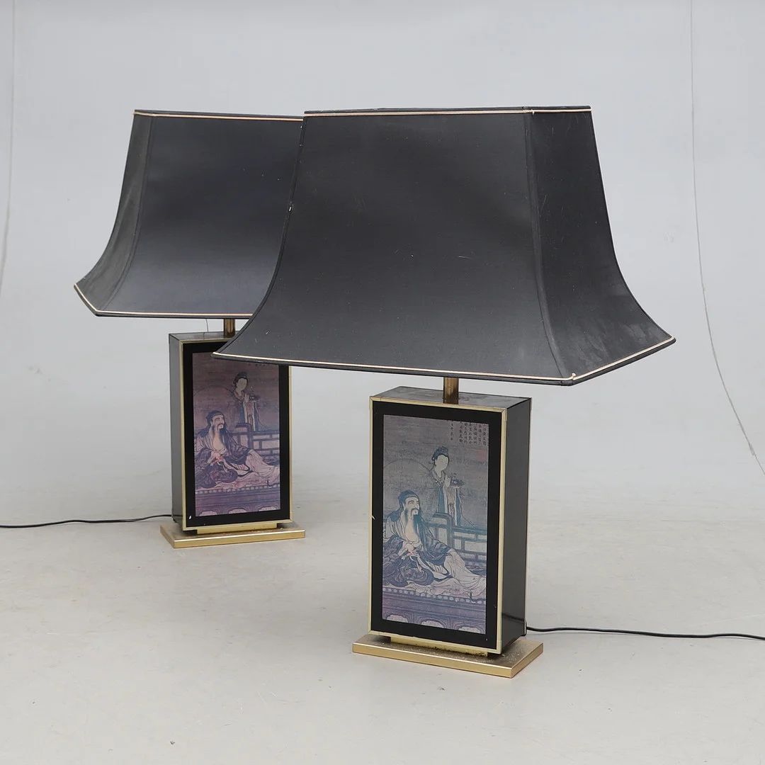 BORDSLAMPOR, 1 par, 1900-talets andra hälft. — Table Lamps — Gomér & Andersson Norrköping