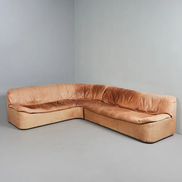 HANS KAUFELD. Modulsofa / Couch, Leder, 1970er Jahre, Deutschland (2).