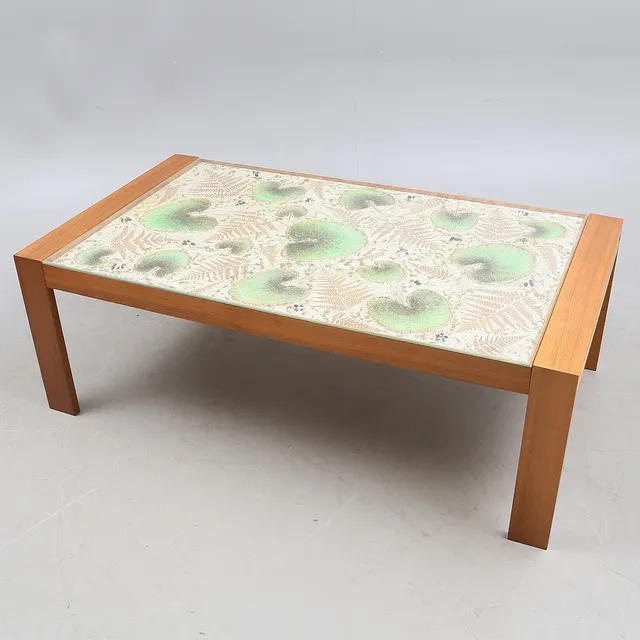 SOFFBORD, trä/glas, design Hagberg, 1900-tal.