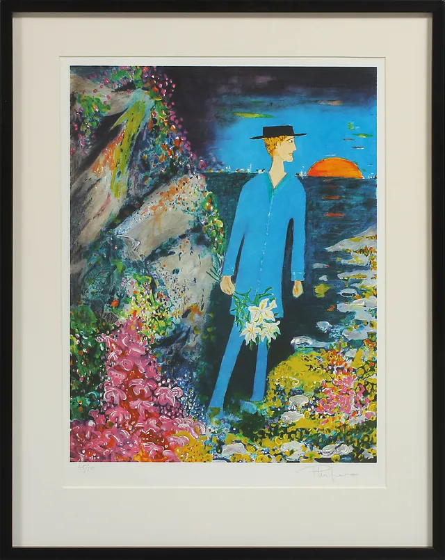 PLURA JONSSON. Figur, färglitografi, signerad och numrerad 45/290.
