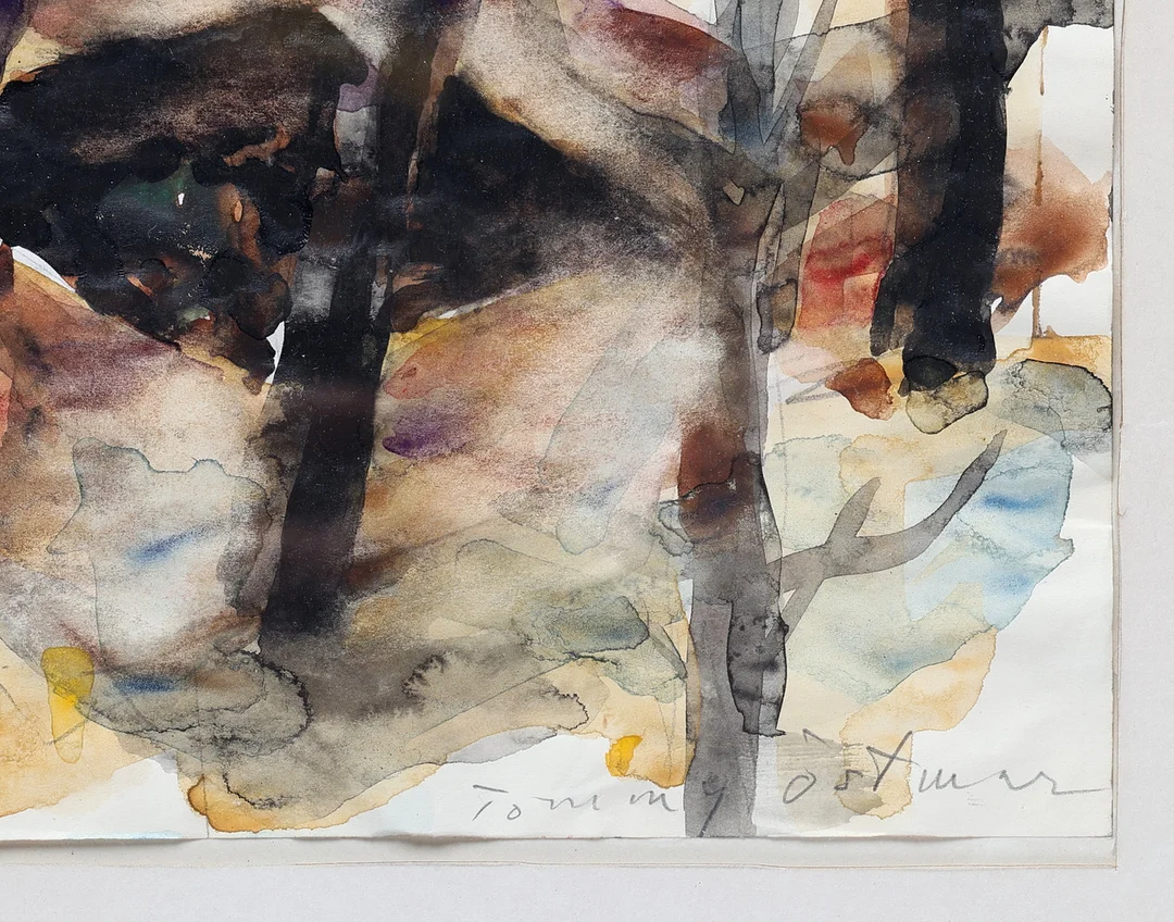 TOMMY ÖSTMAR (1934-2007) Akvarell, "Jord-träd", signerad. — Paintings — Gomér & Andersson Jönköping