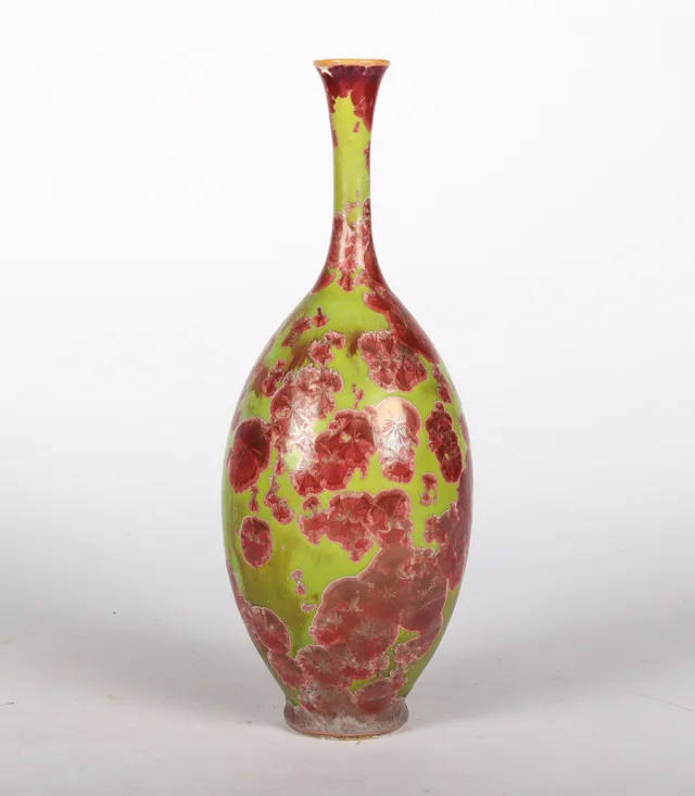 Isak Isaksson. Stoneware vase with crystal glaze