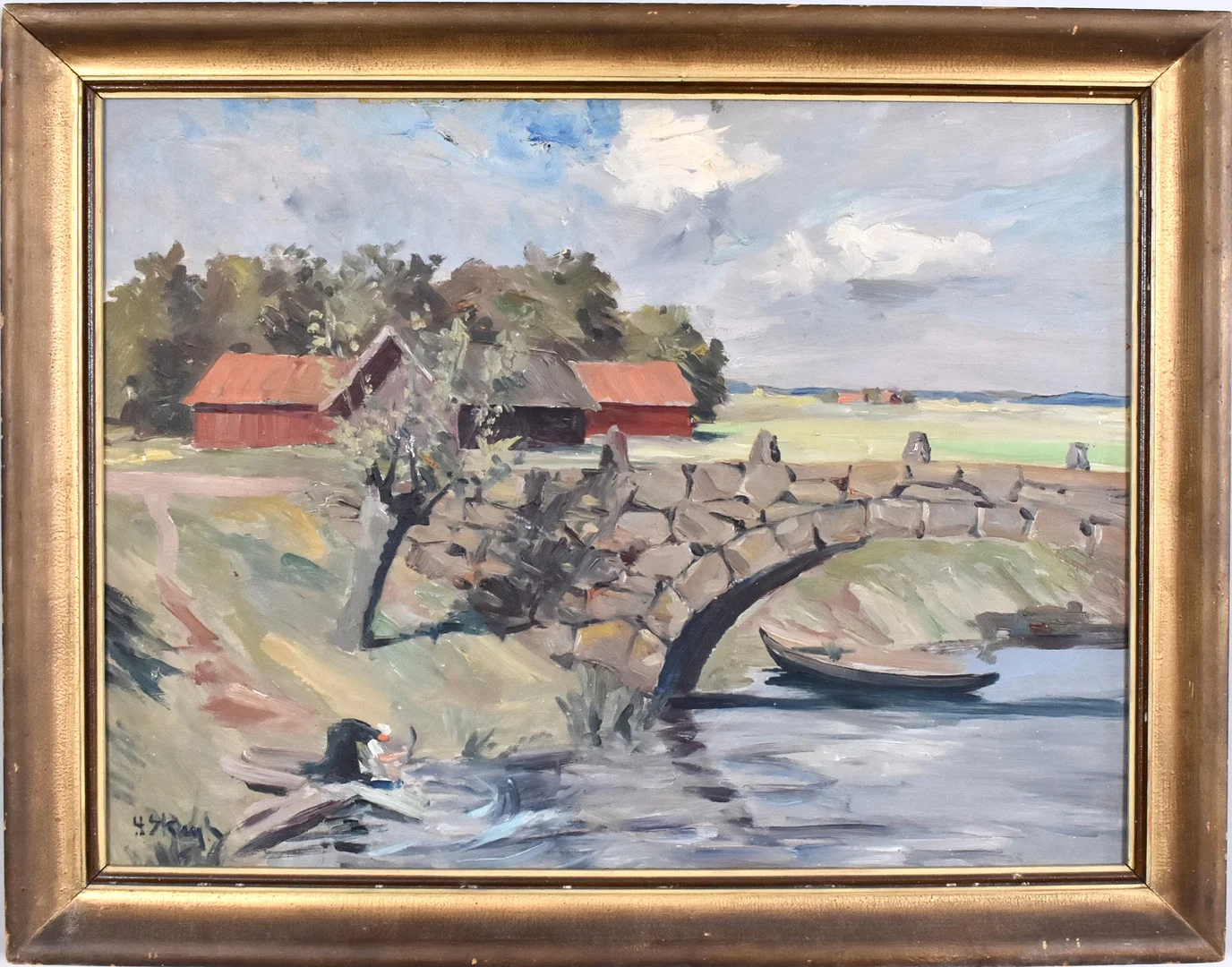 HENRIK SKAGH. Olja på pannå. — Paintings — Halmstads Auktionskammare