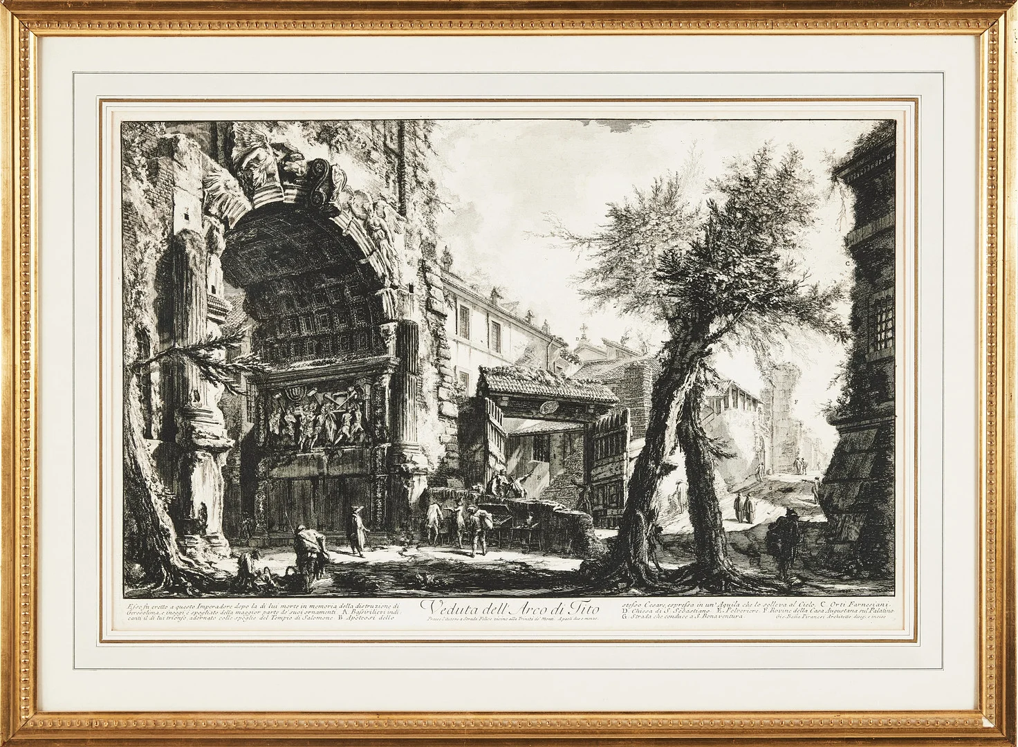 GIOVANNI BATTISTA PIRANESI (ITALIEN, 1720-1778). EFTER. "Veduta dell' Arco di Tito", etsning, ur serien "Vedute di Roma". — Engravings & Prints — Stockholms Auktionsverk Magasin 5