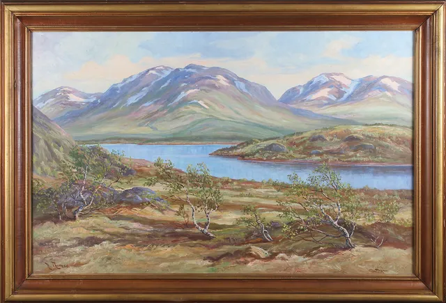 HARRY THOMSE. Fjällandskap, olja på duk, signerad.