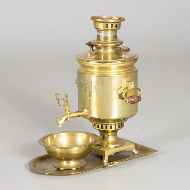 SAMOVAR, 3 delar, mässing.