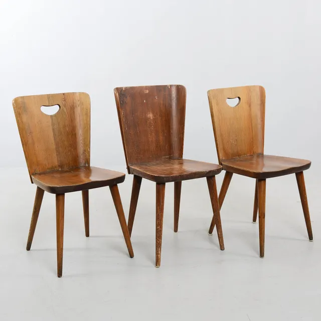 GÖRAN MALMVALL. Stolar, 3 st, Svensk Fur, modell 510, 1900-talets andra del.