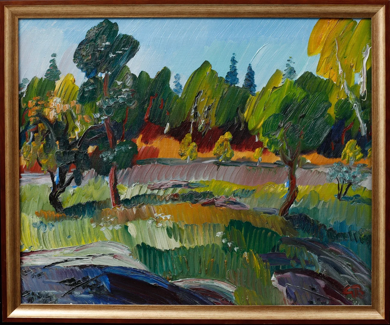 GÖRAN BRUNIUS. " I skogen i Maj", olja på duk, signerad. — Paintings — Göteborgs Auktionsverk