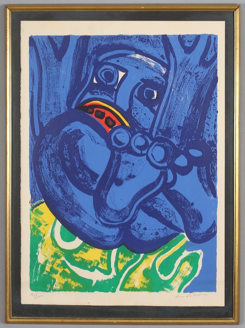 BENGT LINDSTRÖM. Figurkomposition, färglitografi, signerad och numrerad 90/100. — Engravings & Prints — Stadsauktion Sundsvall