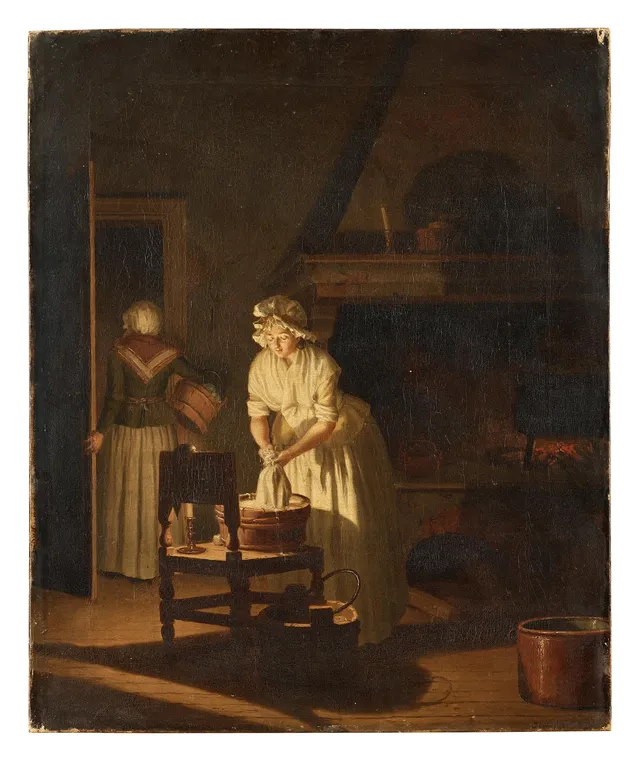Pehr Hilleström, "En Qvinna tvättar vid ljus".