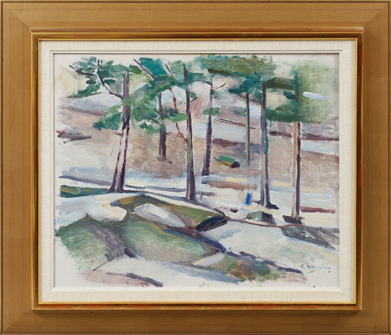 ÅKE WINNBERG. Olja på duk, "Bred ek", signerad. — Paintings — Göteborgs Auktionsverk