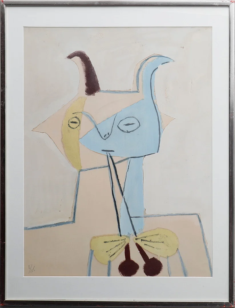 PABLO PICASSO. Efter. Färglitografi/pochoir, ur "Faune et Fiore d'Antibes", numrerad 8/175. — Engravings & Prints — Crafoord Auktioner Lund