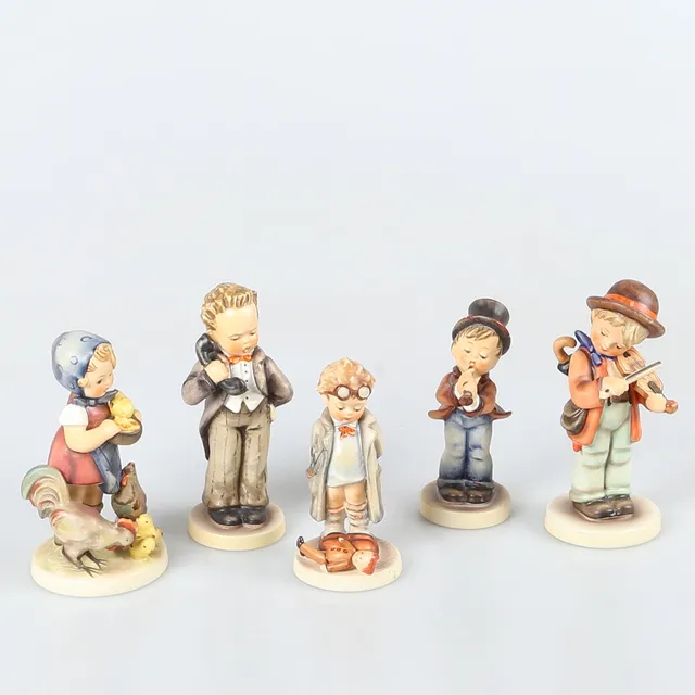 PARTI FIGURINER, 5 st, porslin, Goebel, Tyskland.