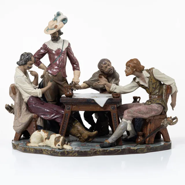 Juan Huerta, figurin, "Playing Cards", Lladró, Spanien.