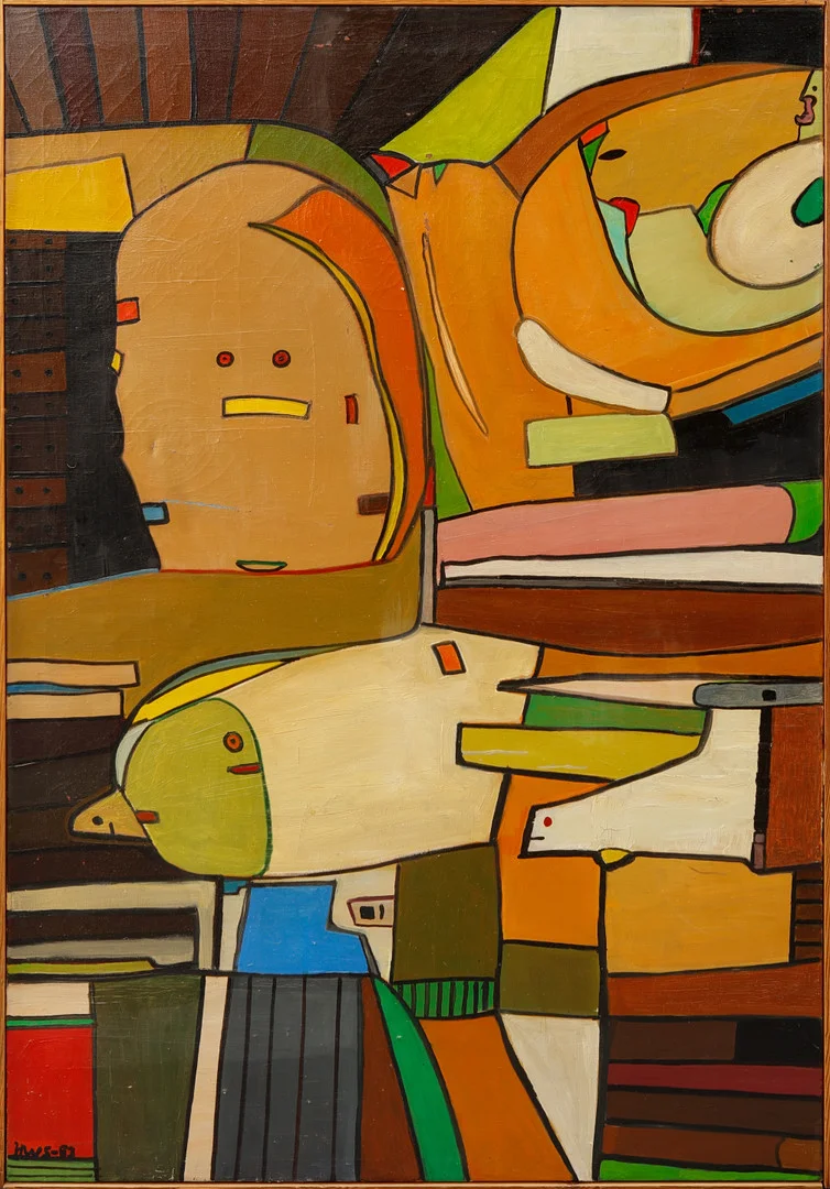 HANS WALTER SUNDBERG. Komposition, olja på duk, signerad och daterad -83. — Paintings — Göteborgs Auktionsverk