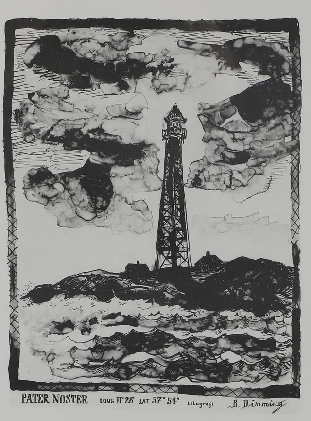 BENGT DIMMING. "Pater Noster", litografi.