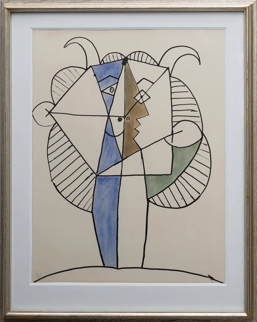 PABLO PICASSO. Färglitografi/pochoir, ur "Faune et Fiore d'Antibes", numrerad 8/175. — Engravings & Prints — Crafoord Auktioner Lund