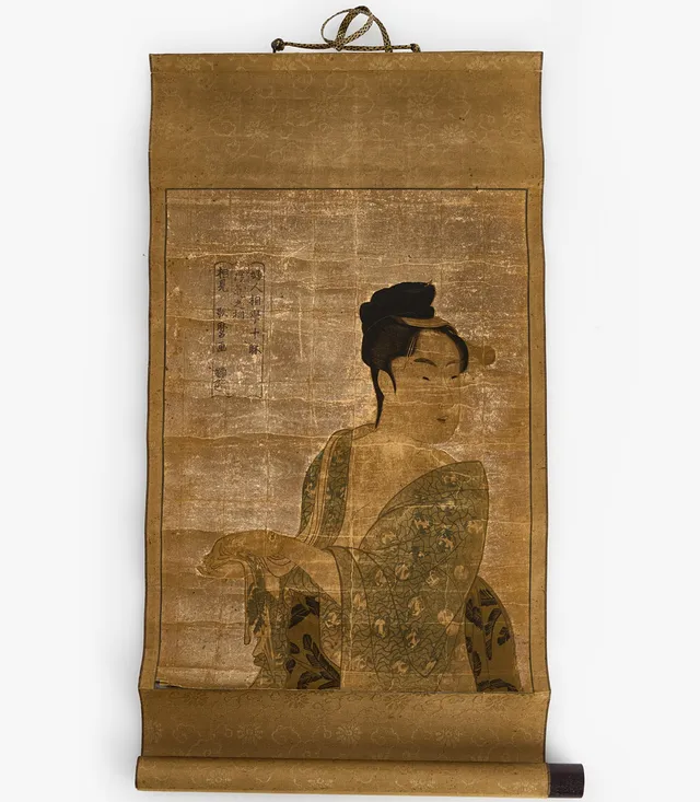 KITAGAWA UTAMARO (1753-1806), EFTER, "The Coquettish Type (uwaki no so), färgträsnitt, sent 1800-tal.