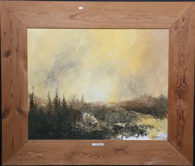 PATRIK DJURSTEDT. "Morgon". Olja på duk, signerad P. Djurstedt.