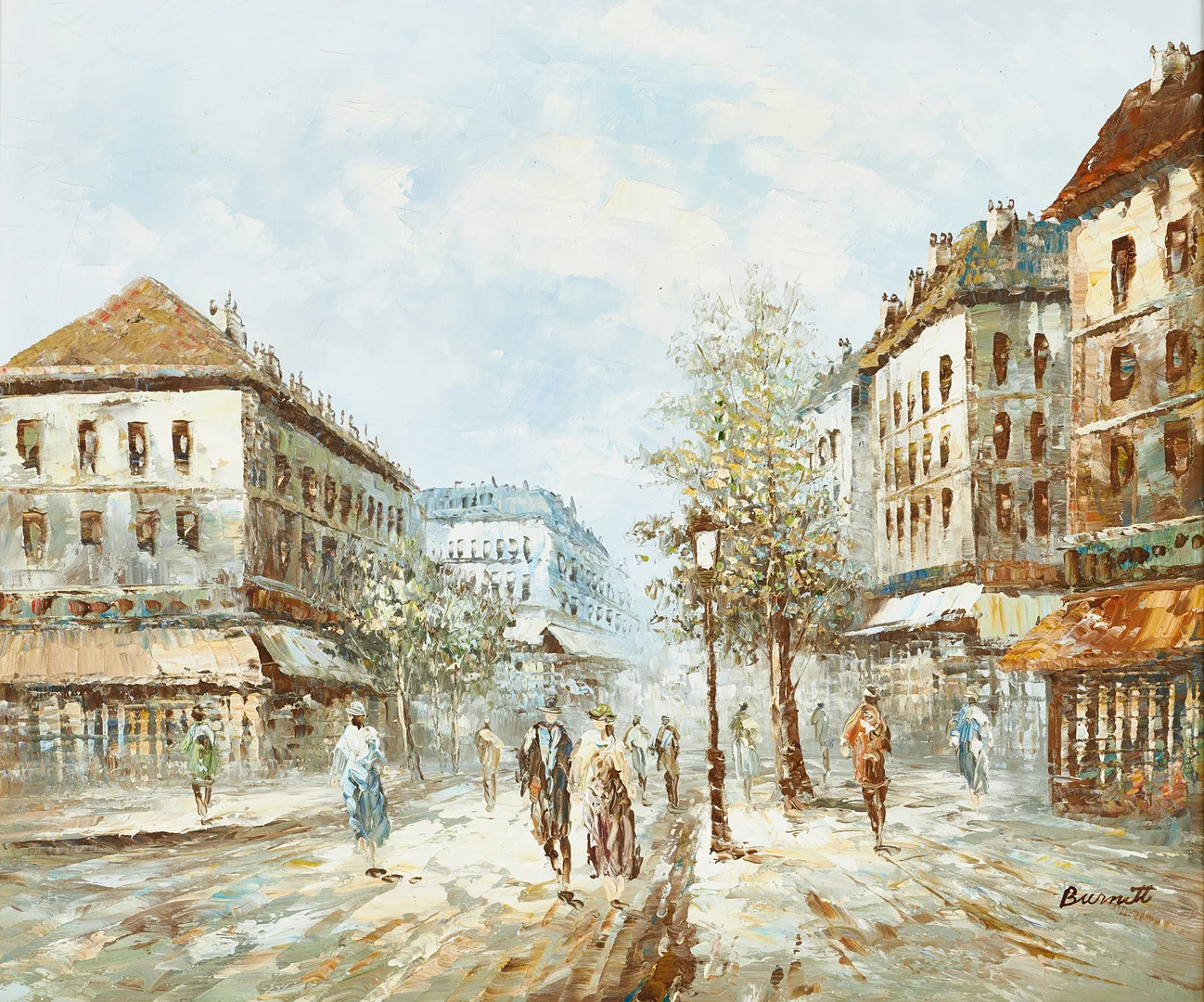 CAROLINE BURNETT (1877-1950), Parisisk boulevard, olja på duk. — Paintings — Crafoord Auktioner Stockholm