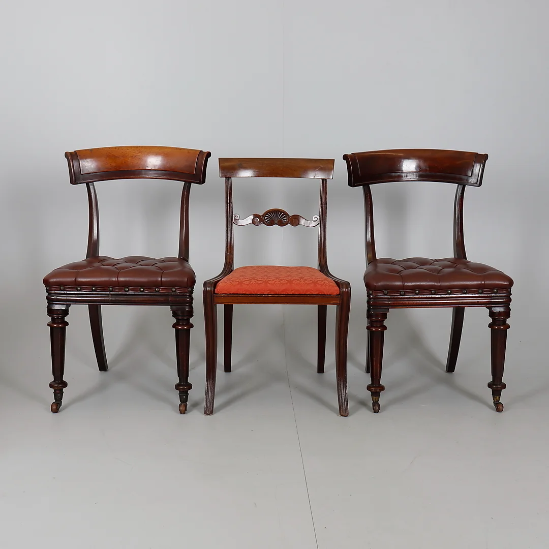 A PAIR OF WILLIAM IV MAHOGANY DINING CHAIRS AND ONE OTHER. — Armchairs & Chairs — Dreweatts Online