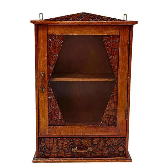 HANDGEFERTIGTER APOTHEKERSCHRANK - SPÄTJUGENDSTIL.