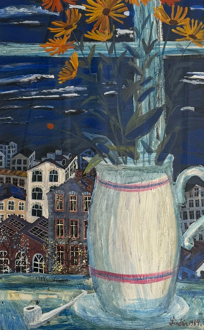 RAGNAR LINDÉN. Blandteknik, signerad Lindén och daterad 1964. — Paintings — Auktionshuset Thörner & Ek