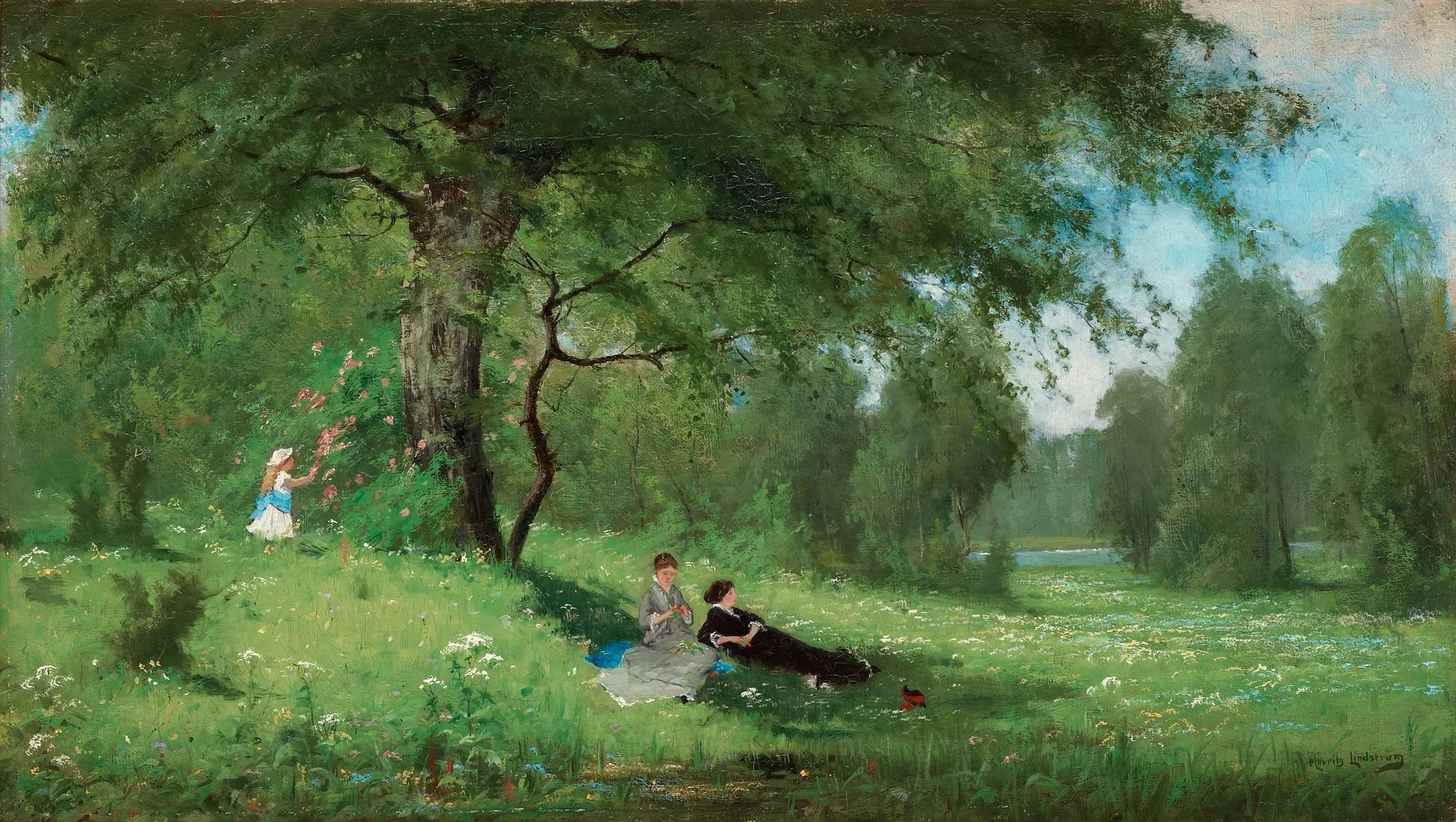 Arvid Mauritz Lindström, Sällskap på sommaräng. — Bukowskis