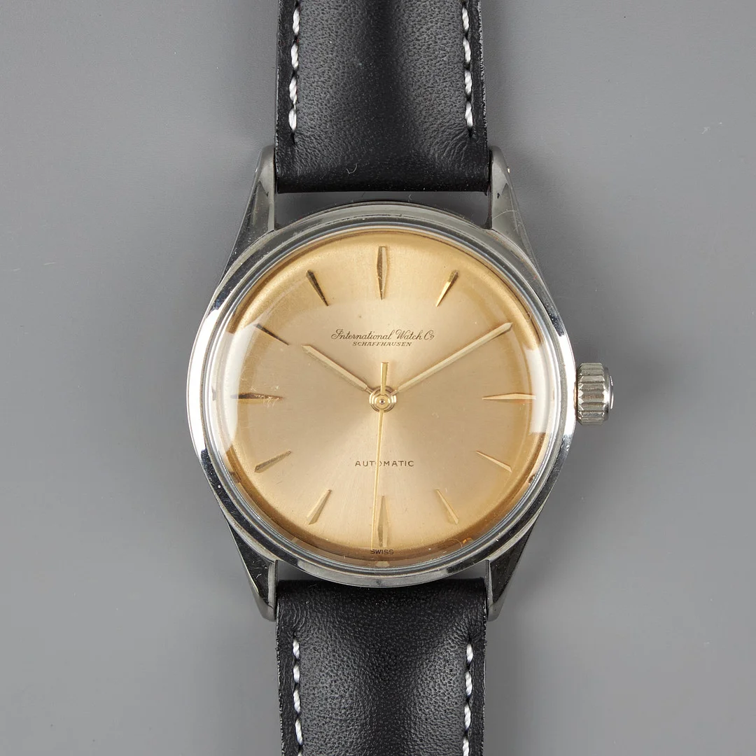 IWC, 35 mm, stål, automatisk, plexiglas, 1960-tal. — Wristwatches — Stockholms Auktionsverk Helsinki