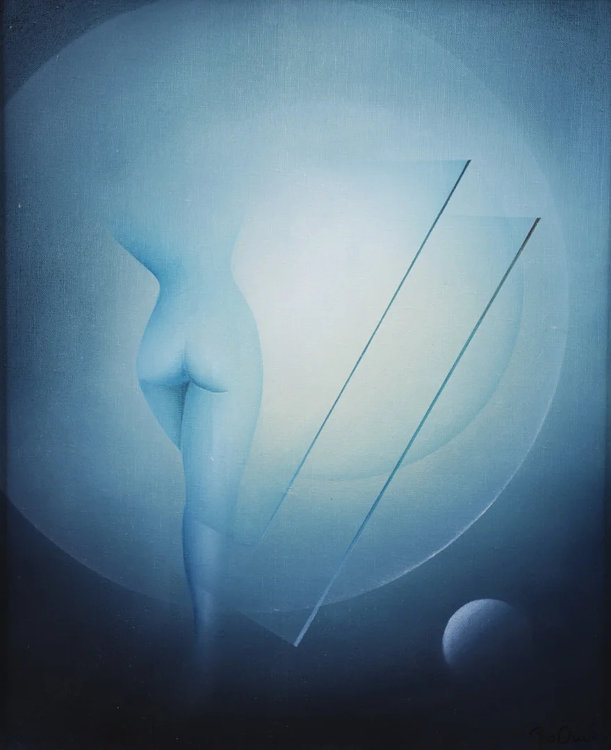 BO ÖRN. "Ikaros drömvärld II", olja på duk, signerad. — Paintings — Växjö Auktionskammare