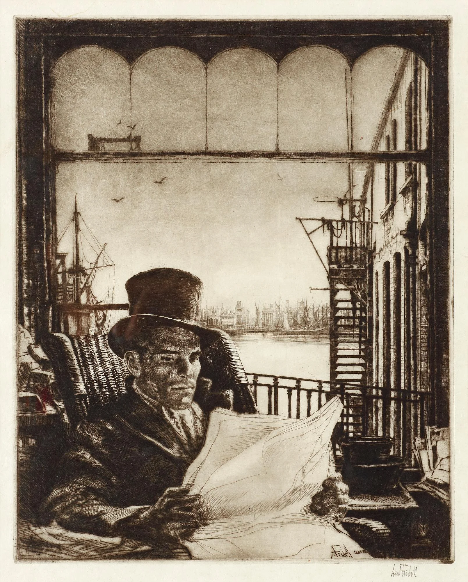 Axel Fridell, "Mr. Simmons" (Tidningsläsaren). — Bukowskis