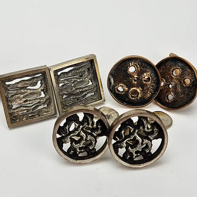 MANSCHETTKNAPPAR, 3 par, bland annat silver, D. Ekström, 1960/70-tal.