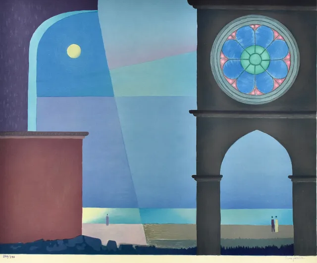 SVEN JONSON. färglitografi, "Väntan".