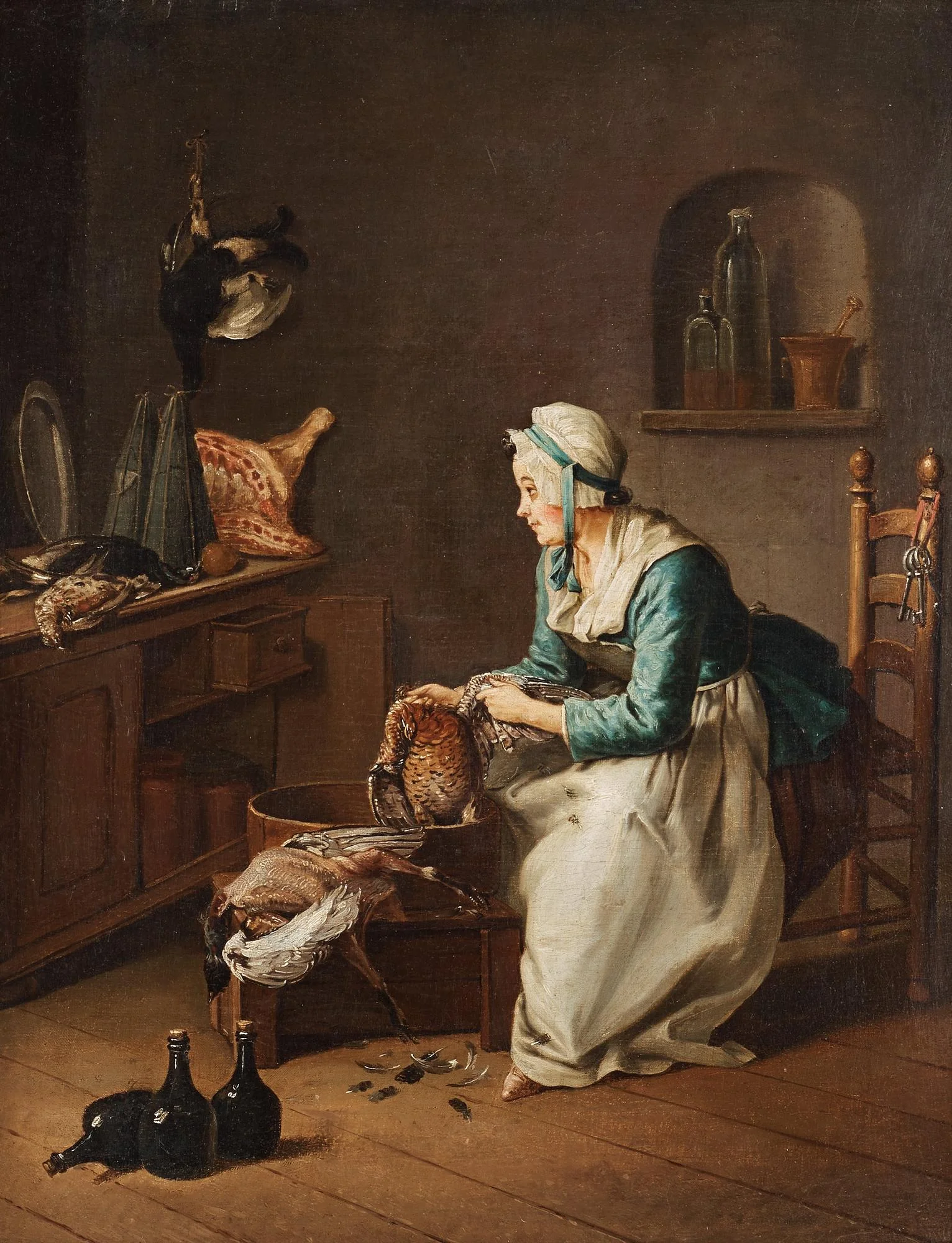Pehr Hilleström, "En som plåckar fågel". — Bukowskis