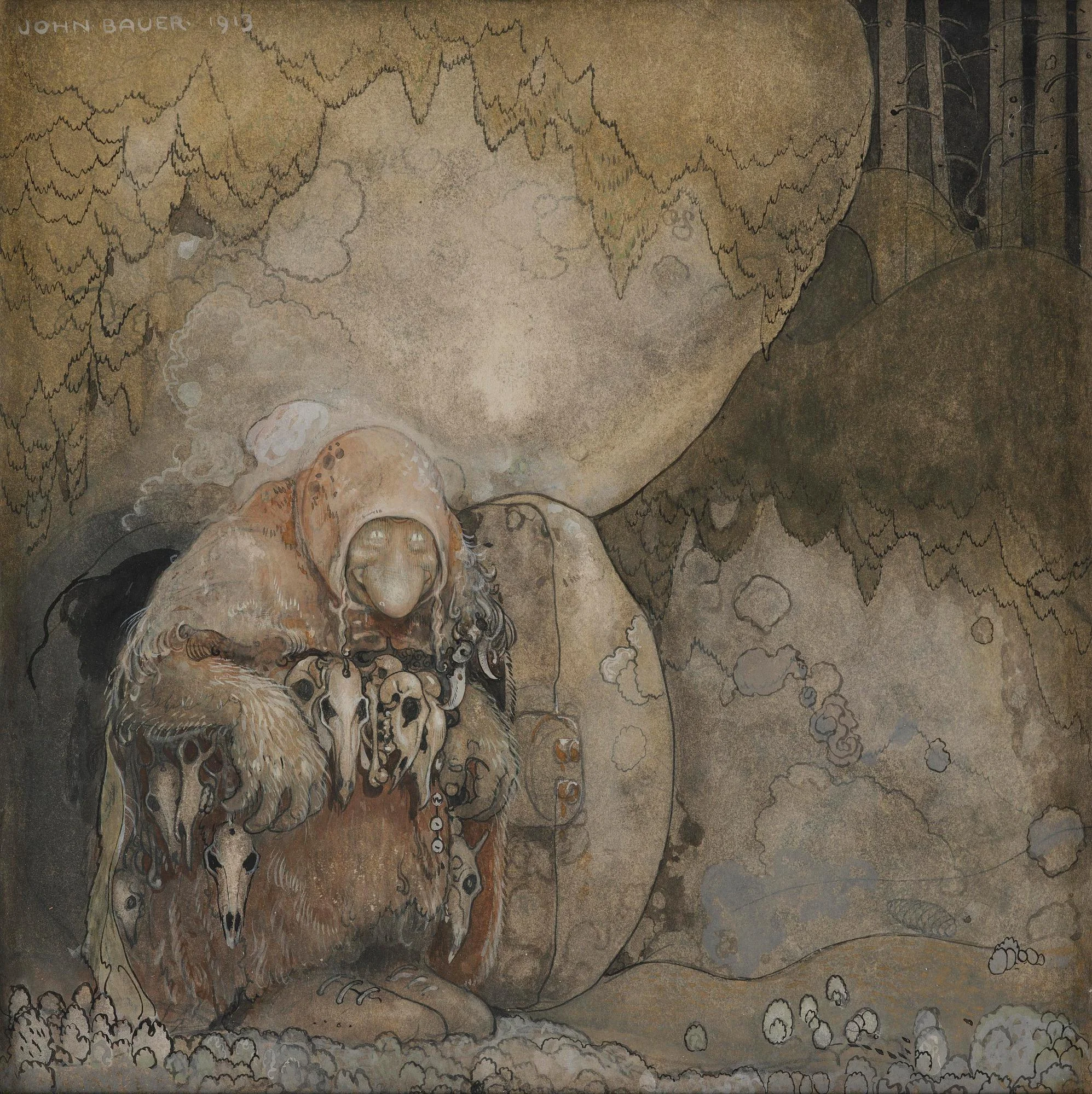 John Bauer, "Labbmor" ("The Troll"). — Bukowskis