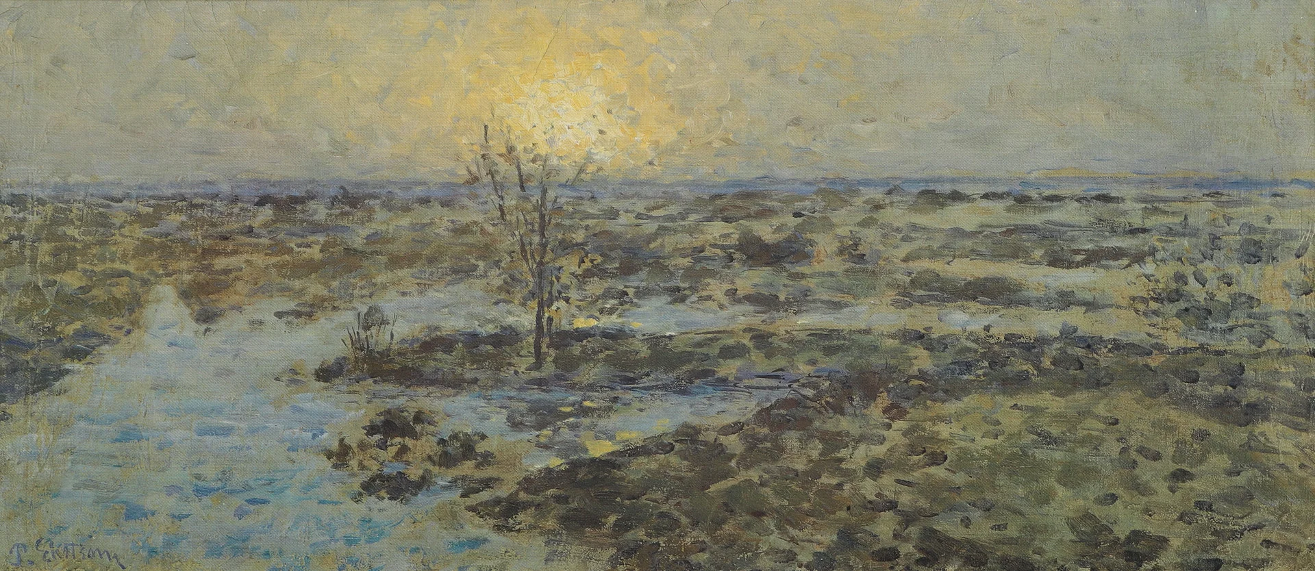 PER EKSTRÖM. Efter. Oljetryck på duk, Master Art, "Gösslunda Alvar", signerad i trycket, 1900-talets första kvartal. — Engravings & Prints — Ekenbergs Auktioner