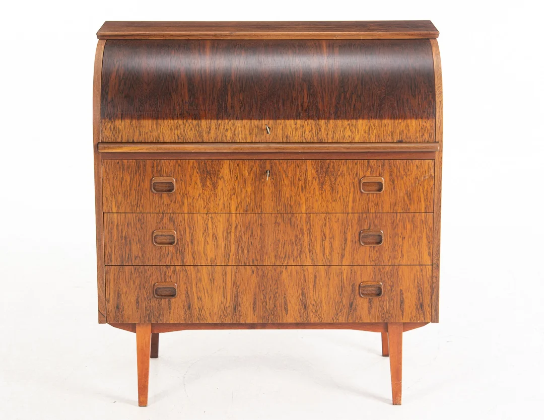 Ladies' rosewood chaise longue with cylinder flap, 1960s — Furniture/Cabinets, chests of drawers — Lauritz