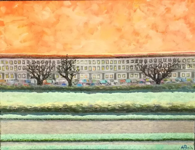 HILARY BAIN ORIGINAL OIL MONTPELIER GARDENS, CHELTENHAM 2020.