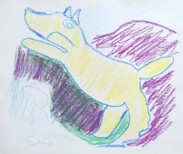 ERLAND CULLBERG. Pastell, motiv av hund, signerad.