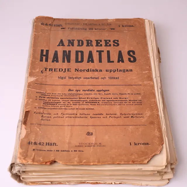 HANDATLAS, Andrees, Bonniers boktryckeri, 1907.
