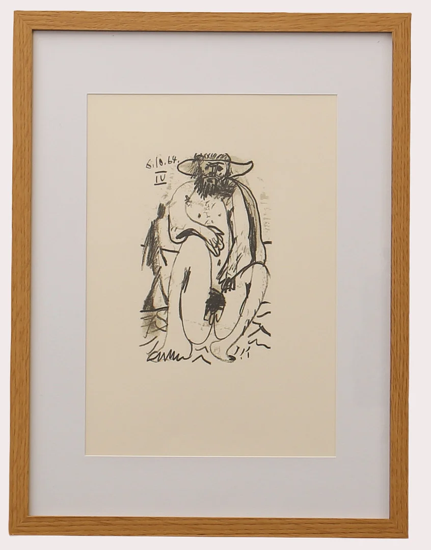 PABLO PICASSO. Efter, litografi med hand, ur "LE GOUT DU BONHEUR" , Schünemann år 1970. Nr 403. — Engravings & Prints — Limhamns Auktionsbyrå