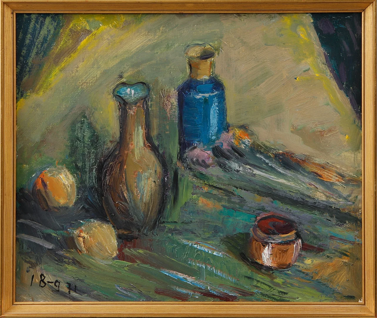 IWAN BROBERG. Stilleben, olja på pannå, signerad och daterad 71. — Paintings — Göteborgs Auktionsverk