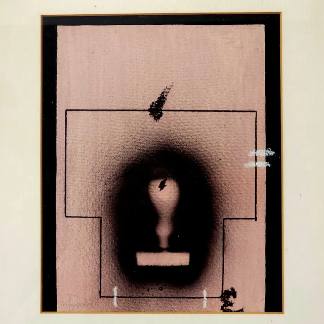 JOAN PERE VILADECANS. TÉCNICA MIXTA SOBRE PAPEL. COMPOSICIÓN. CIRCA 1981-82.