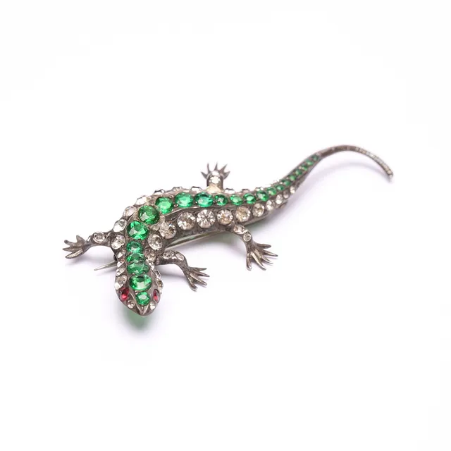 BROSCH, silver och stenar, 1900-talets första hälft.