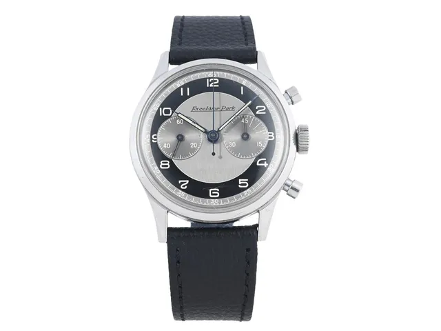 EXCELSIOR PARK, kronograf, Cal 4, Boett nr. 937981, herrur, 37 mm, stål, manuell, plexiglas, läderband, ca 1955.