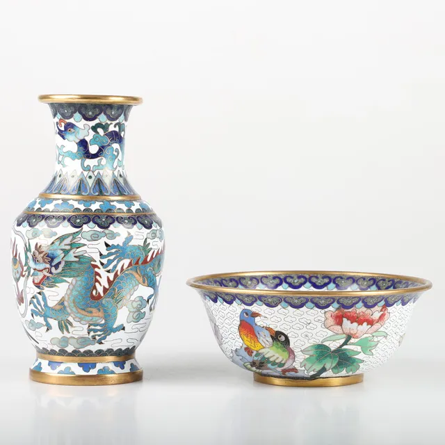 VAS OCH SKÅL, cloisonne, Kina.