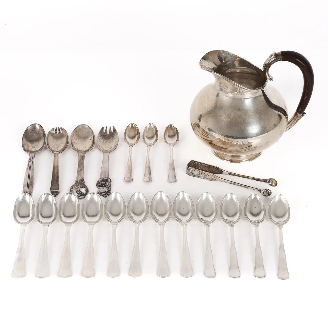 Miscellaneous mixed three-tower silver (21) — Silver, bronze, copper and pewter/Hollowware — Lauritz