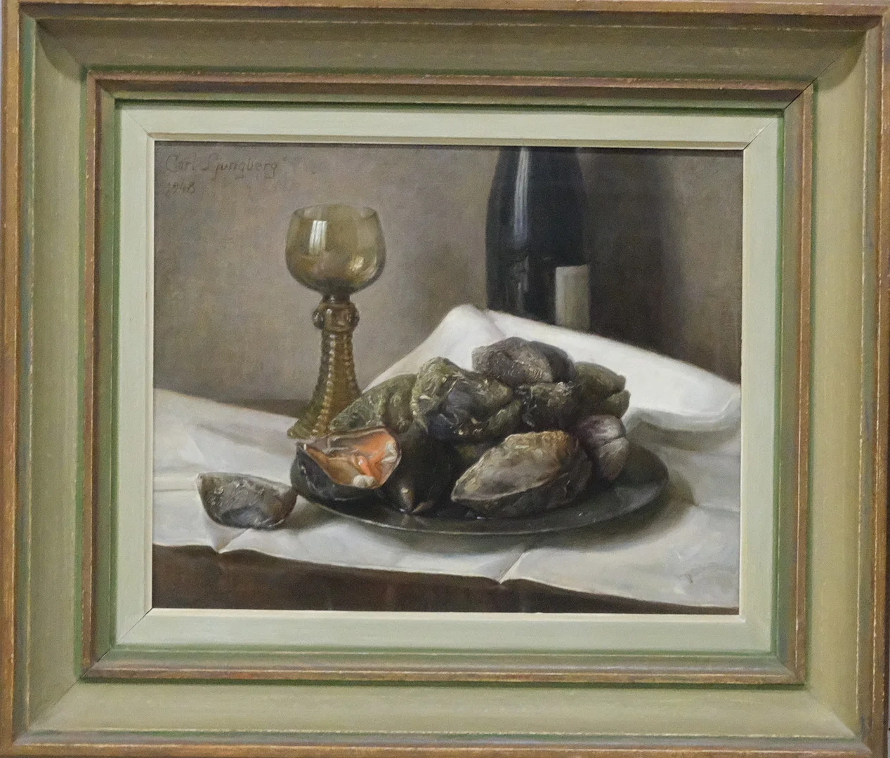 CARL LJUNGBERG. OLJA PÅ PANNÅ. — Paintings — Björnssons Auktionskammare