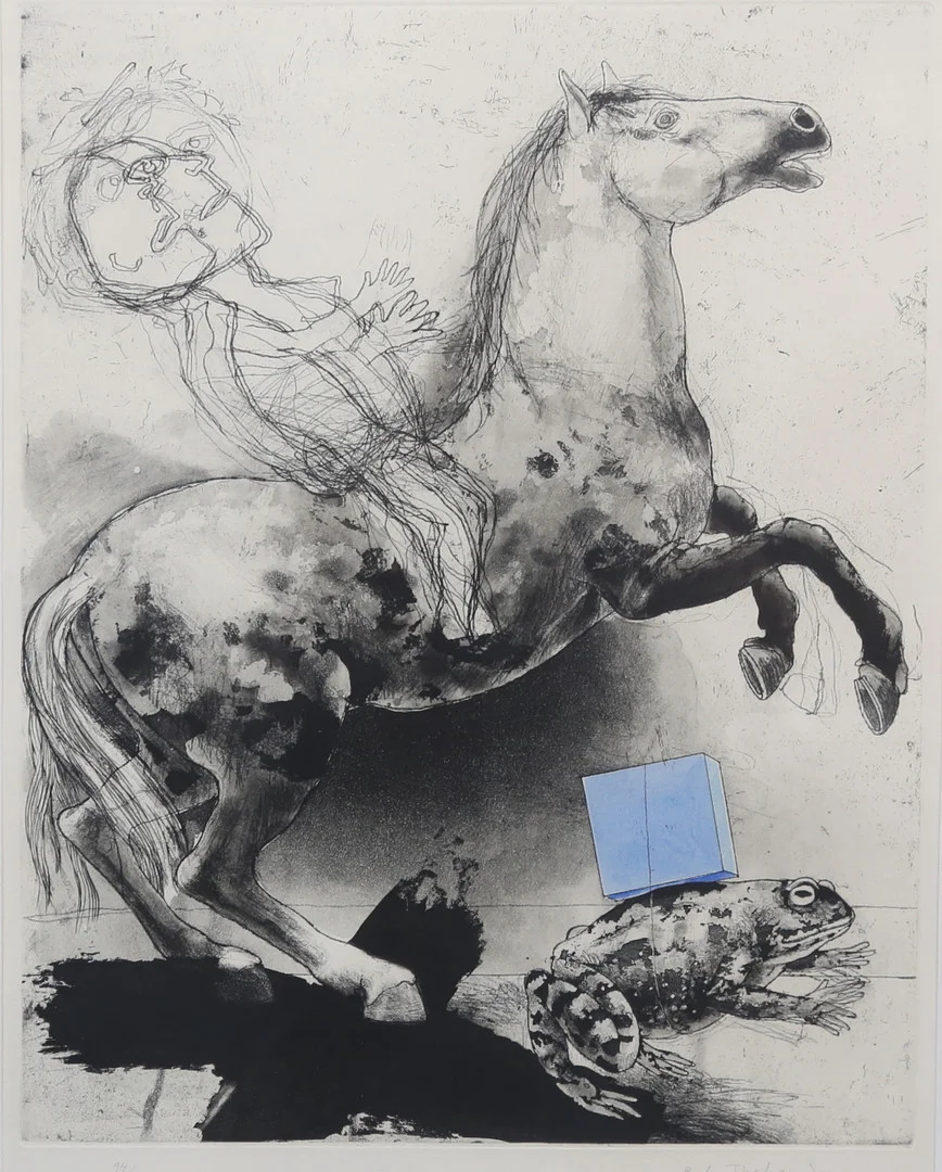 PER GUNNAR THELANDER. Litografi, signerad och numrerad 94/110. — Engravings & Prints — Gomér & Andersson Linköping